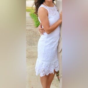 White House Black Market White Lace Dress